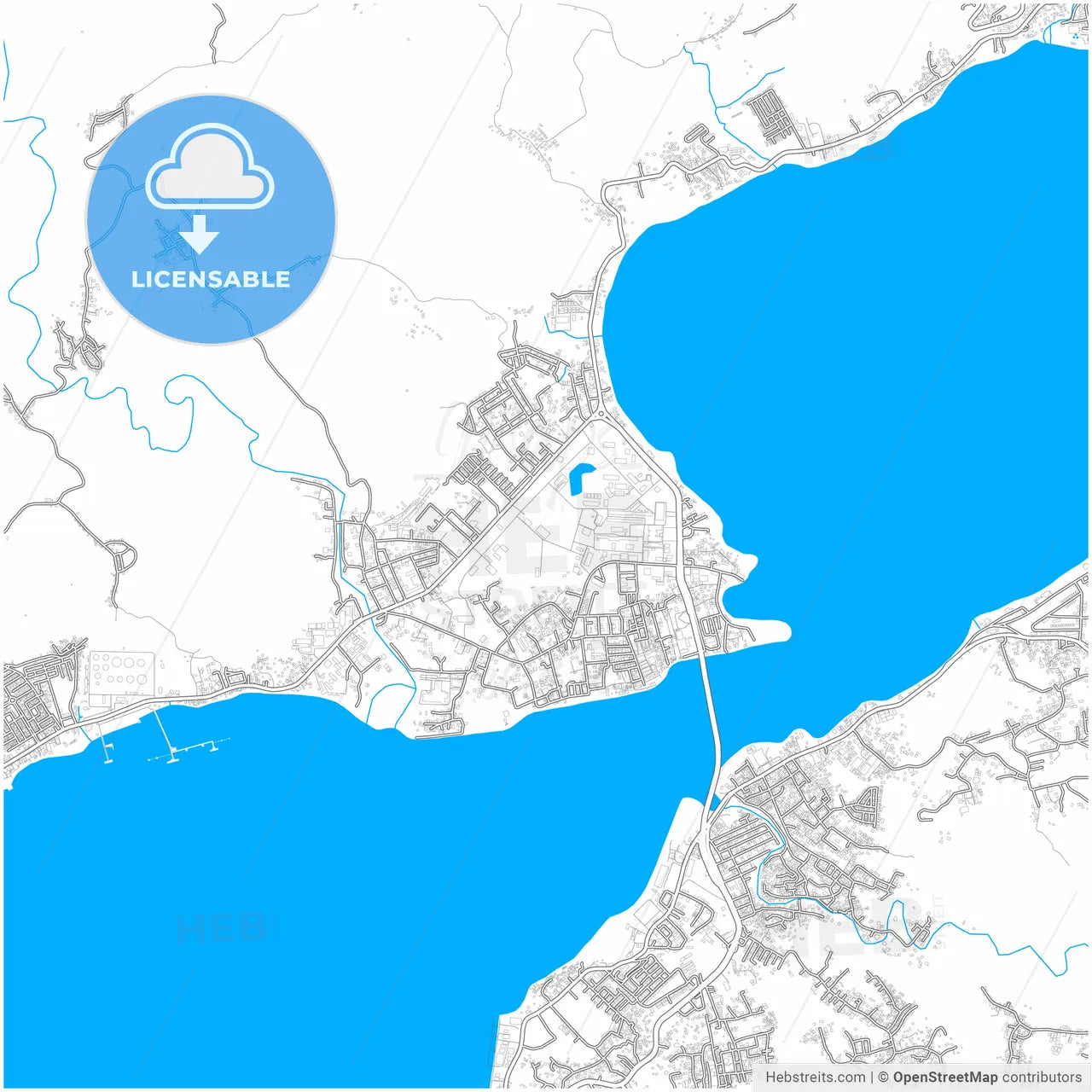 Ambon, Maluku, Indonesia, city map with high resolution roads.