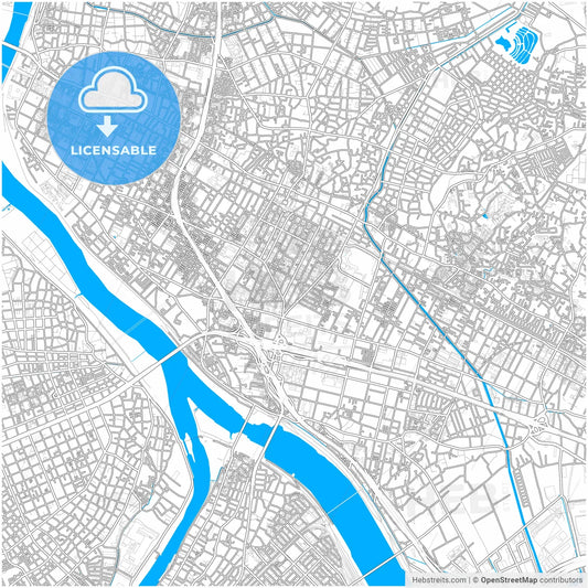 Ichikawa, Chiba, Japan, city map with high resolution roads.