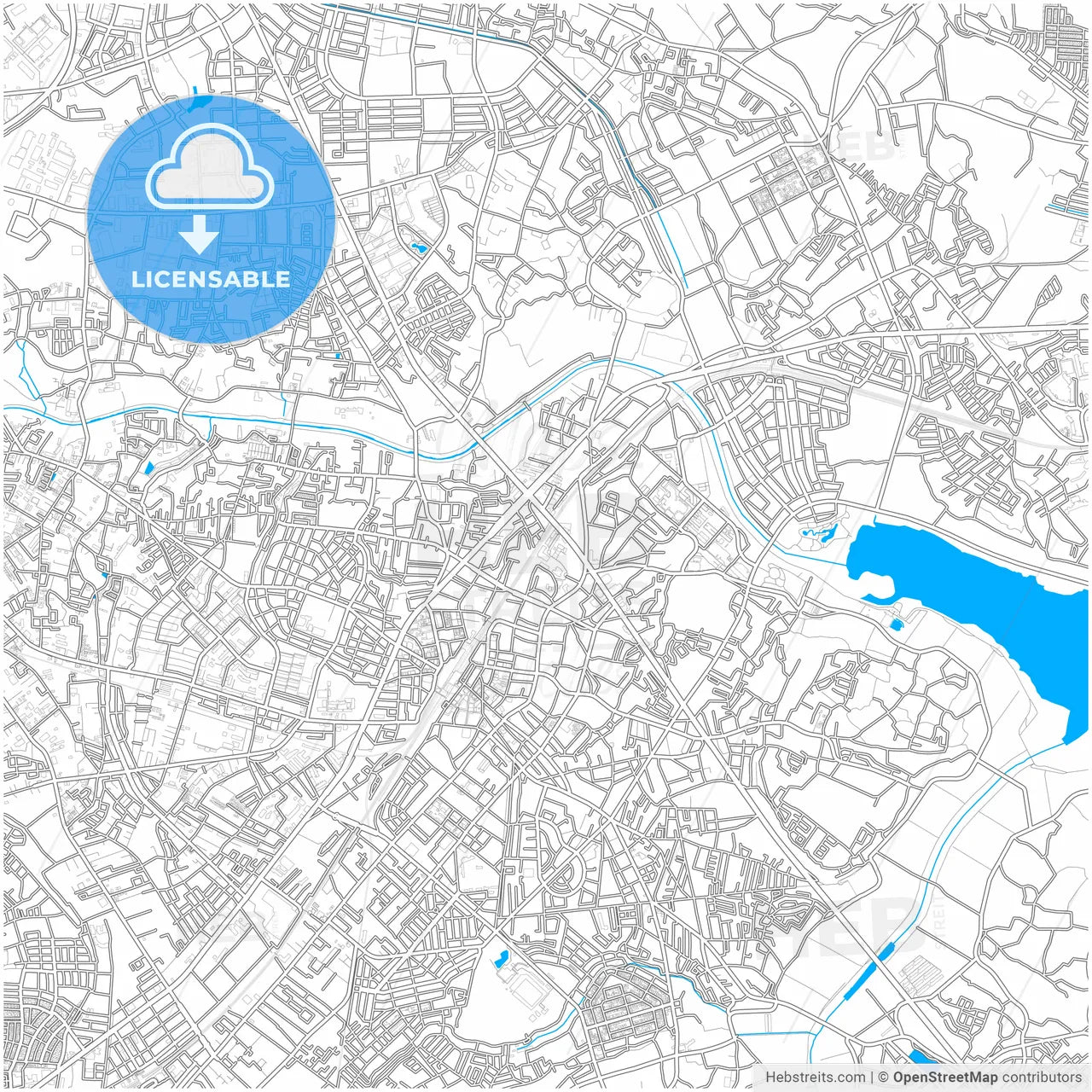 Kashiwa, Chiba, Japan, city map with high resolution roads.