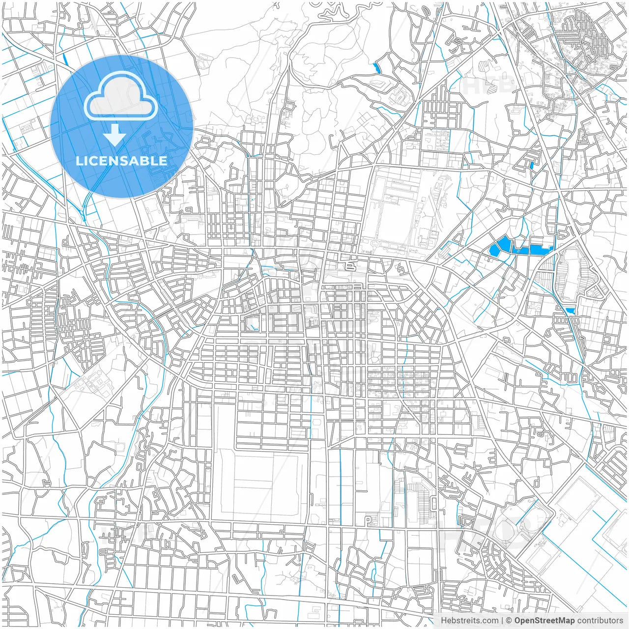 Ōta, Gunma, Japan, City Map With High Resolution Roads. – HEBSTREITS