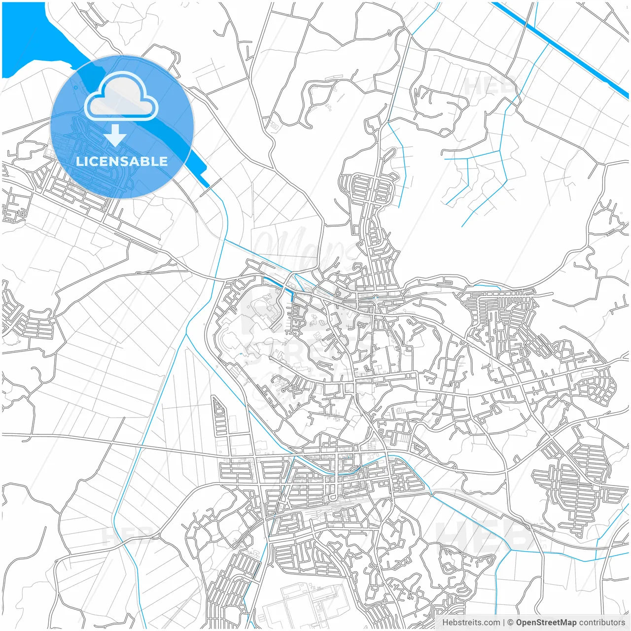 Sakura, Chiba, Japan, city map with high resolution roads.