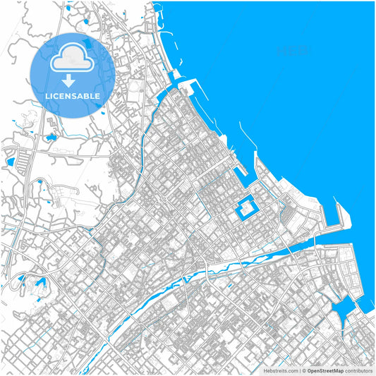 Imabari, Ehime, Japan, city map with high resolution roads.