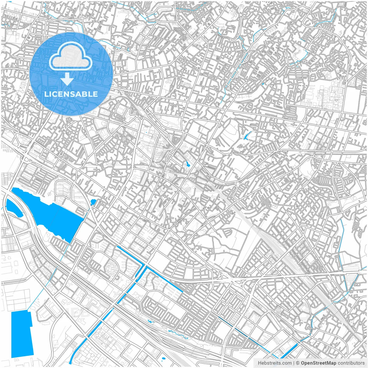Narashino, Chiba, Japan, city map with high resolution roads.