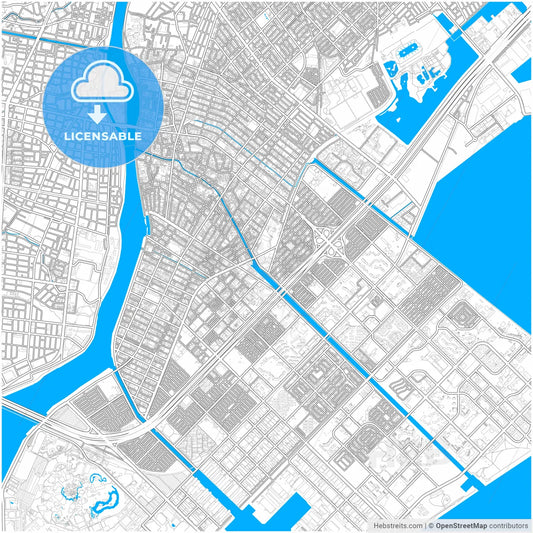 Urayasu, Chiba, Japan, city map with high resolution roads.