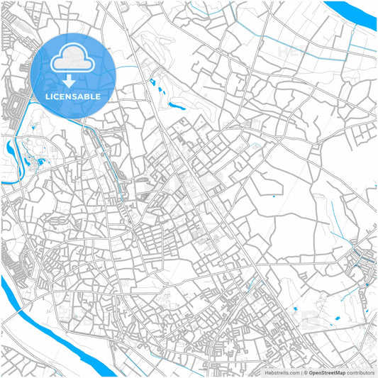 Noda, Chiba, Japan, city map with high resolution roads.