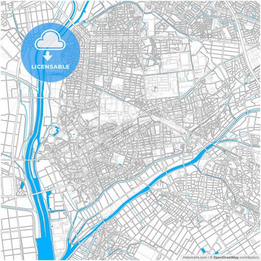 Kariya, Aichi, Japan, city map with high resolution roads.