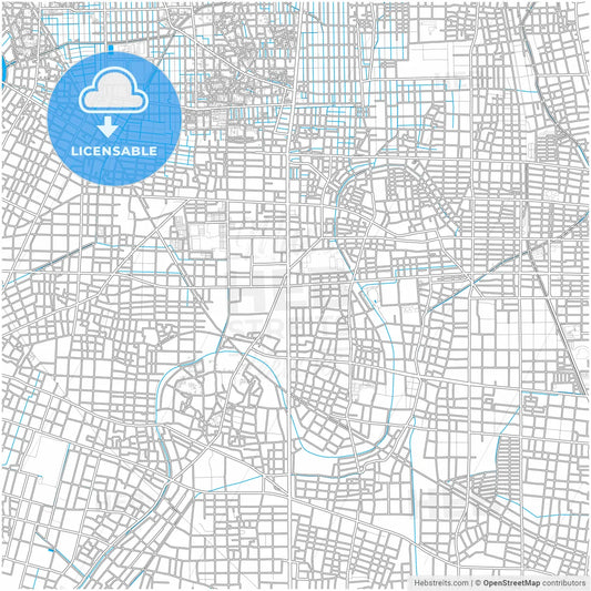 Inazawa, Aichi, Japan, city map with high resolution roads.