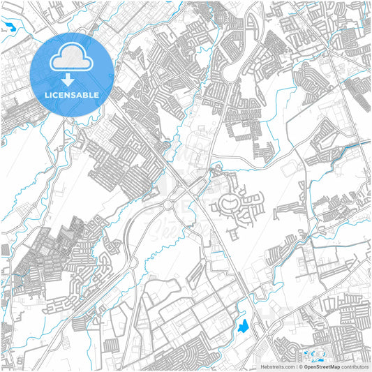 Biñan, Laguna, Philippines, city map with high resolution roads.