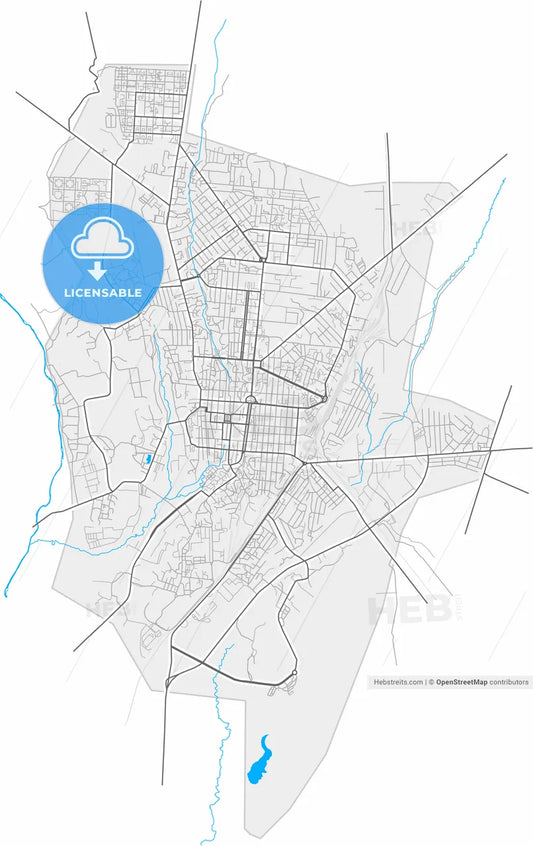 Gyumri, Shirak, Armenia, high resolution vector map - Instant download PDF and JPG