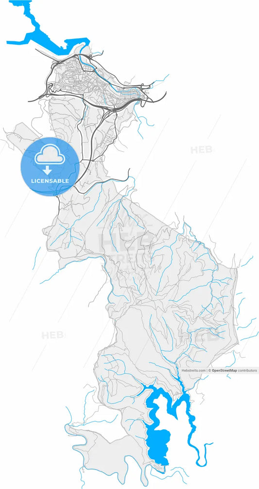 Errenteria, Gipuzkoa, Spain, high resolution vector map - Instant download PDF and JPG