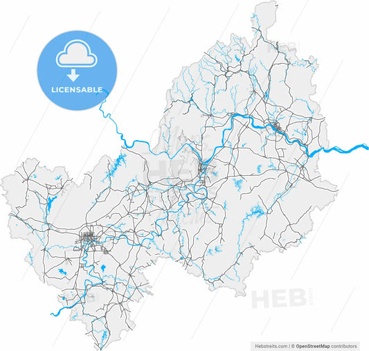 Guigang, Guangxi, China, high resolution vector map - Instant download PDF and JPG