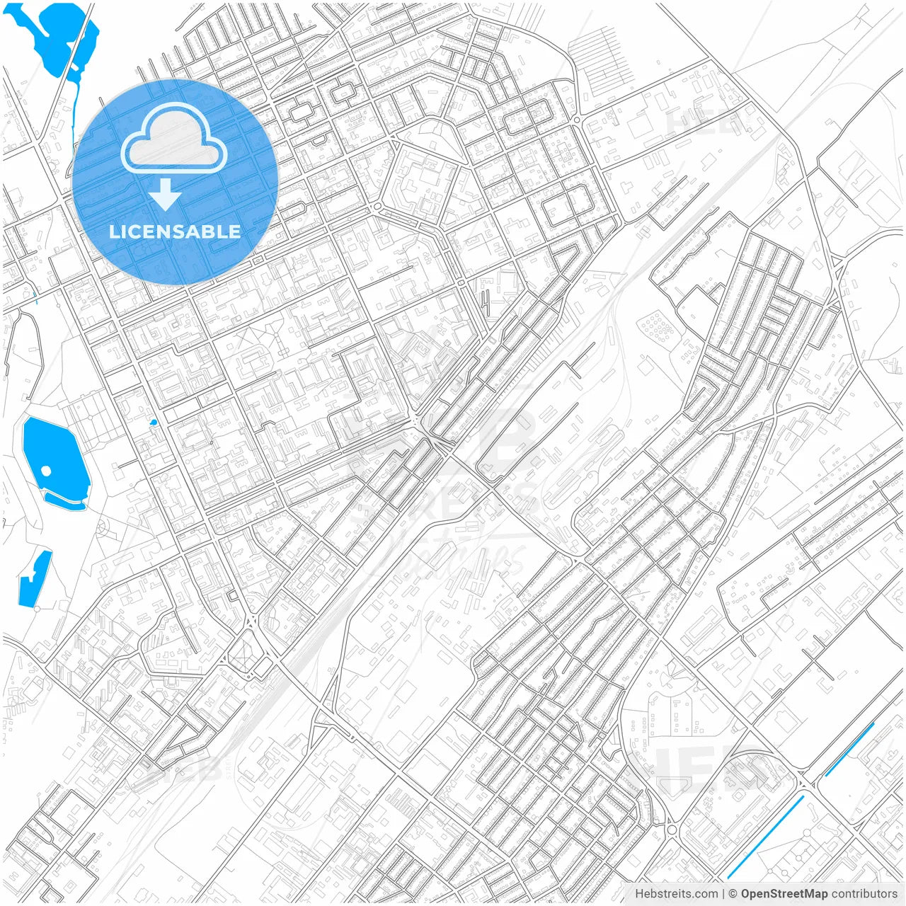 Karagandy, Karagandy Province, Kazakhstan, city map with high resolution roads.