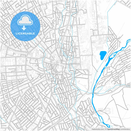 Taraz, Jambyl Province, Kazakhstan, city map with high resolution roads.