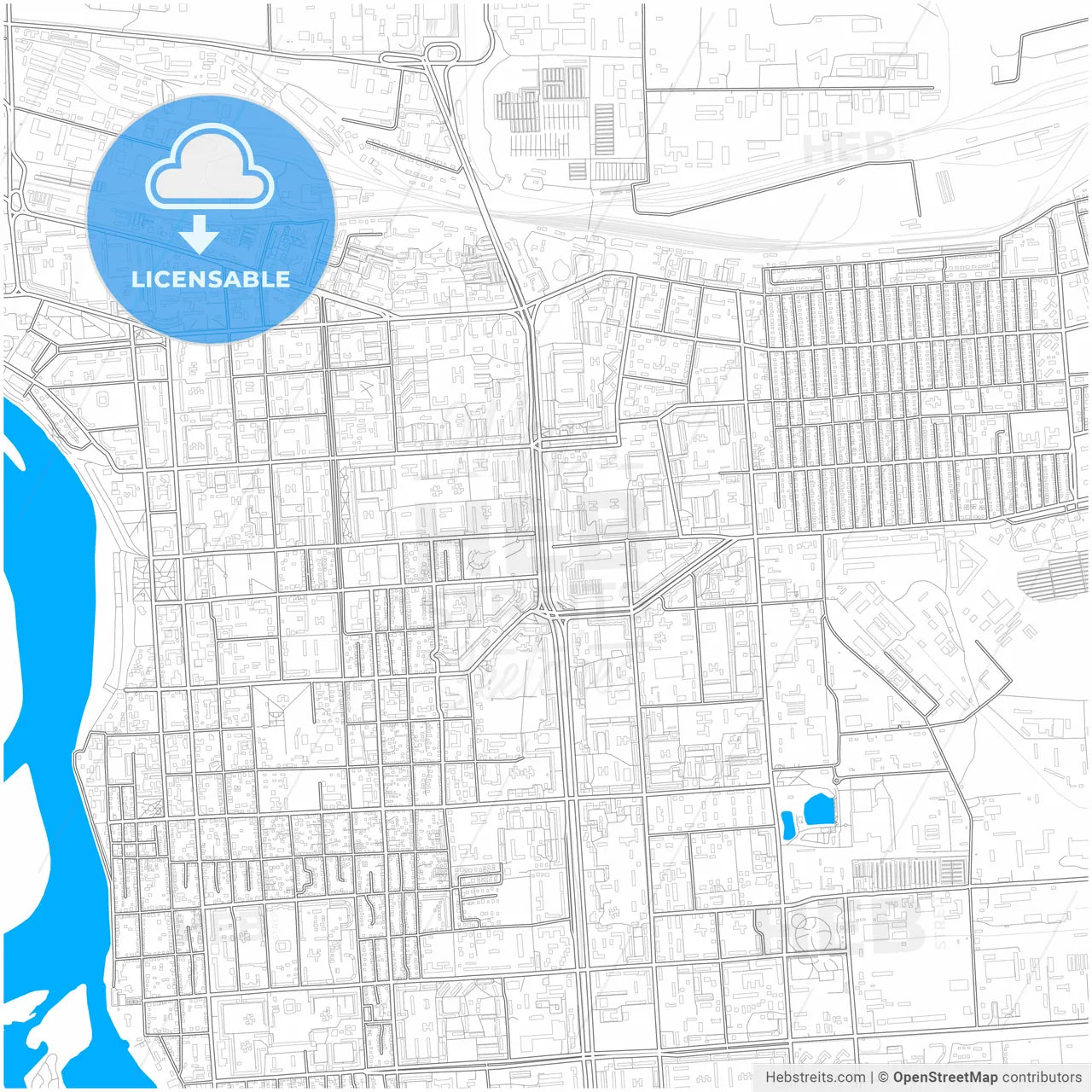 Pavlodar, Pavlodar Province, Kazakhstan, city map with high resolution roads.