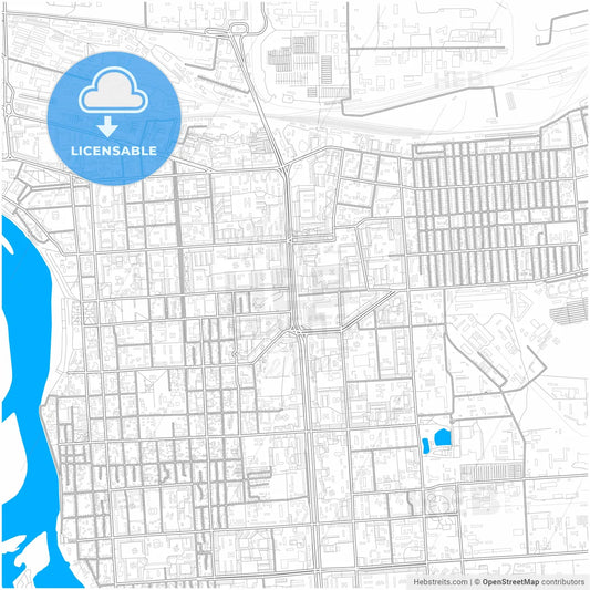 Pavlodar, Pavlodar Province, Kazakhstan, city map with high resolution roads.