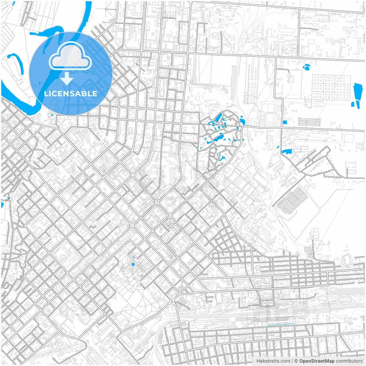 Petropavl, North Kazakhstan Province, Kazakhstan, city map with high resolution roads.