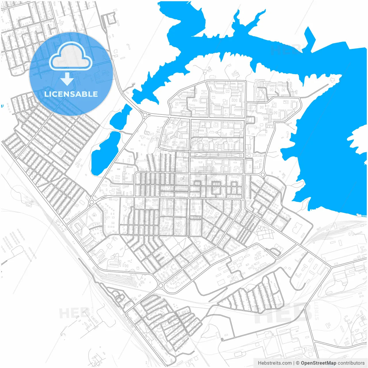 Zhezkazgan, Karagandy Province, Kazakhstan, city map with high resolution roads.