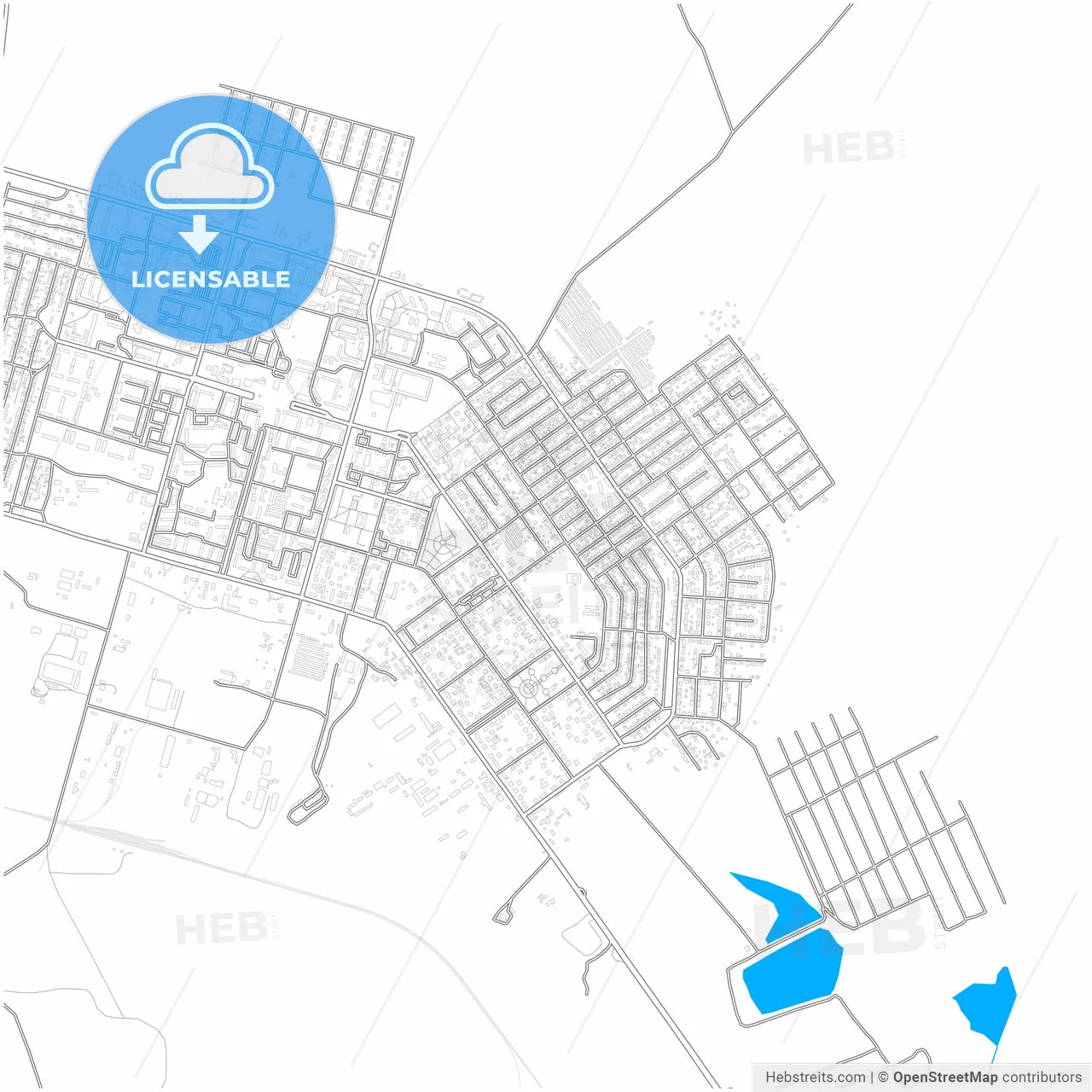 Satpayev, Karagandy Region, Kazakhstan, city map with high resolution roads.