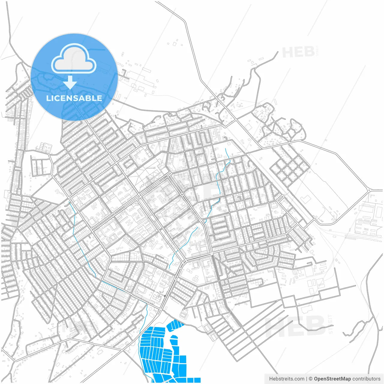Kentau, South Kazakhstan Province, Kazakhstan, city map with high resolution roads.