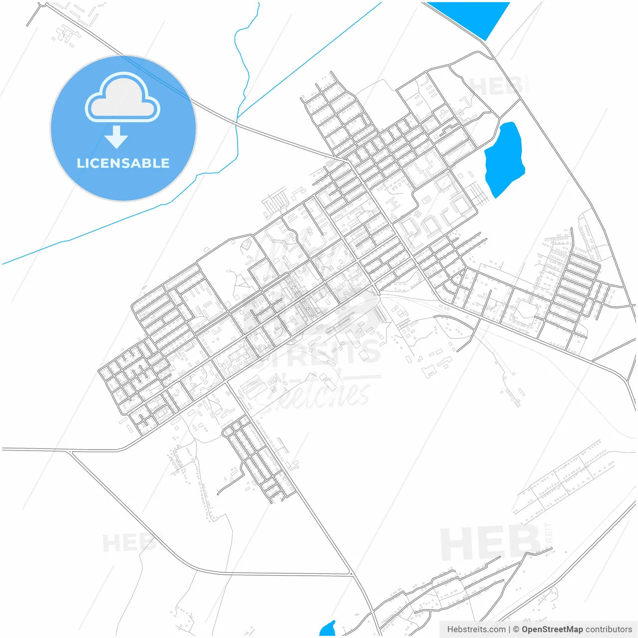 Saran, Karagandy Province, Kazakhstan, city map with high resolution roads.