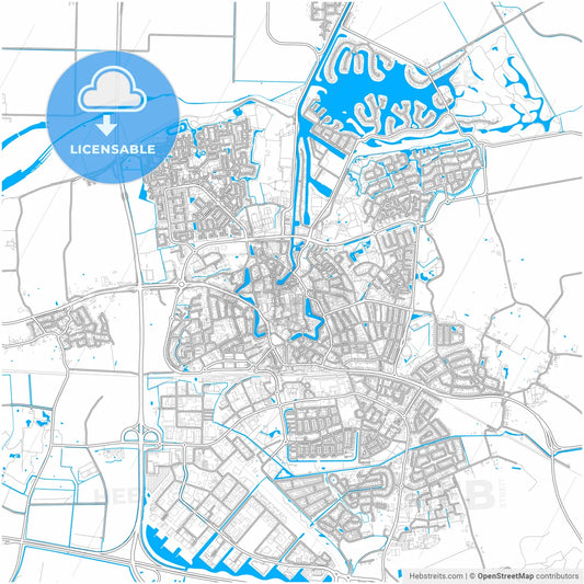 Goes, Zeeland, Netherlands, city map with high resolution roads.