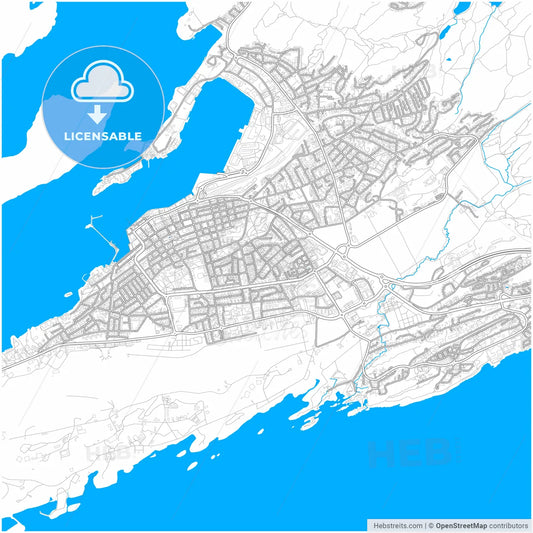 Bodø, Nordland, Norway, city map with high resolution roads.