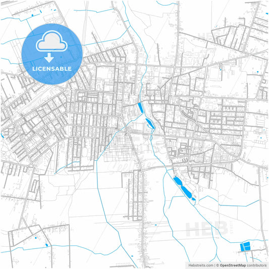 Pabianice, Łódź, Poland, city map with high resolution roads.