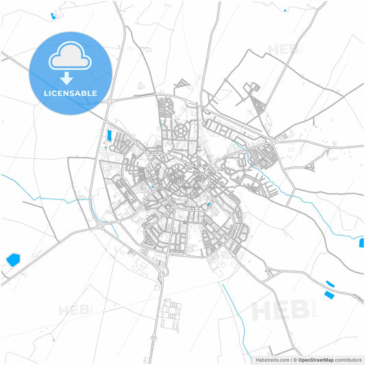 Beja, Beja, Portugal, city map with high resolution roads.
