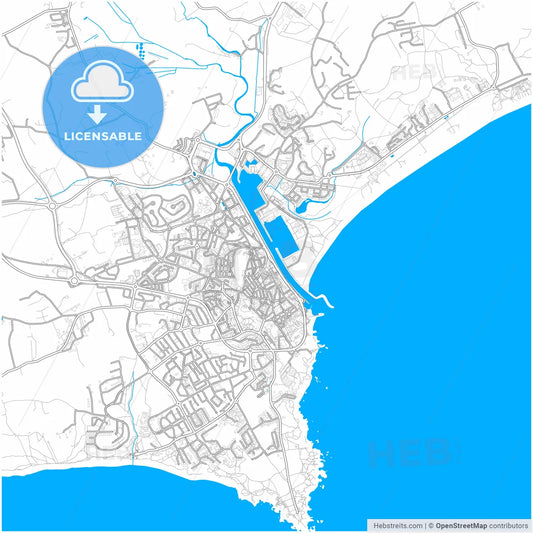 Lagos, Faro, Portugal, city map with high resolution roads.