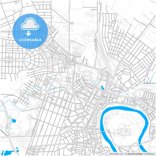 Arad, Arad, Romania, city map with high resolution roads.