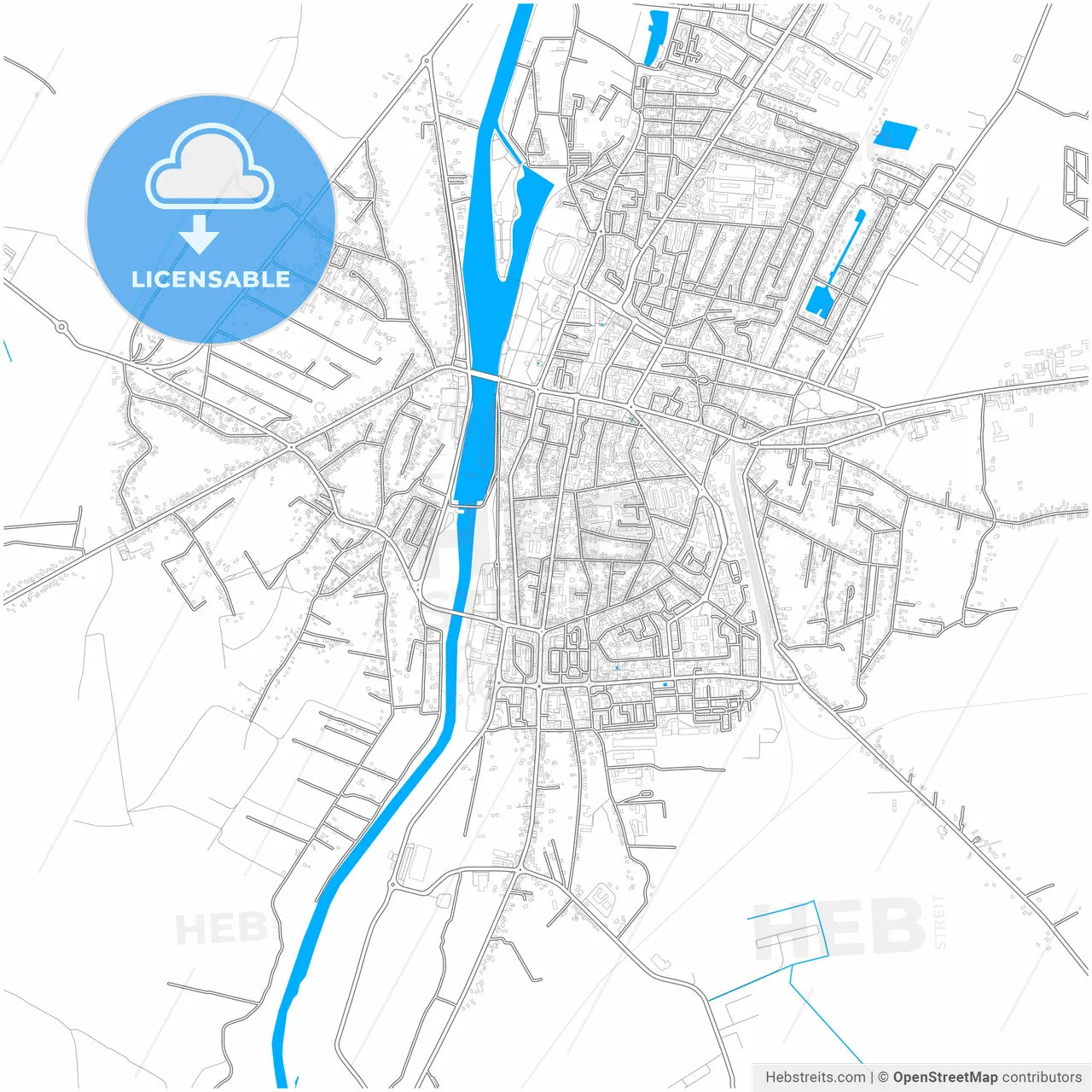 Târgu Jiu, Gorj, Romania, city map with high resolution roads.