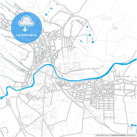 Turda, Cluj, Romania, city map with high resolution roads.