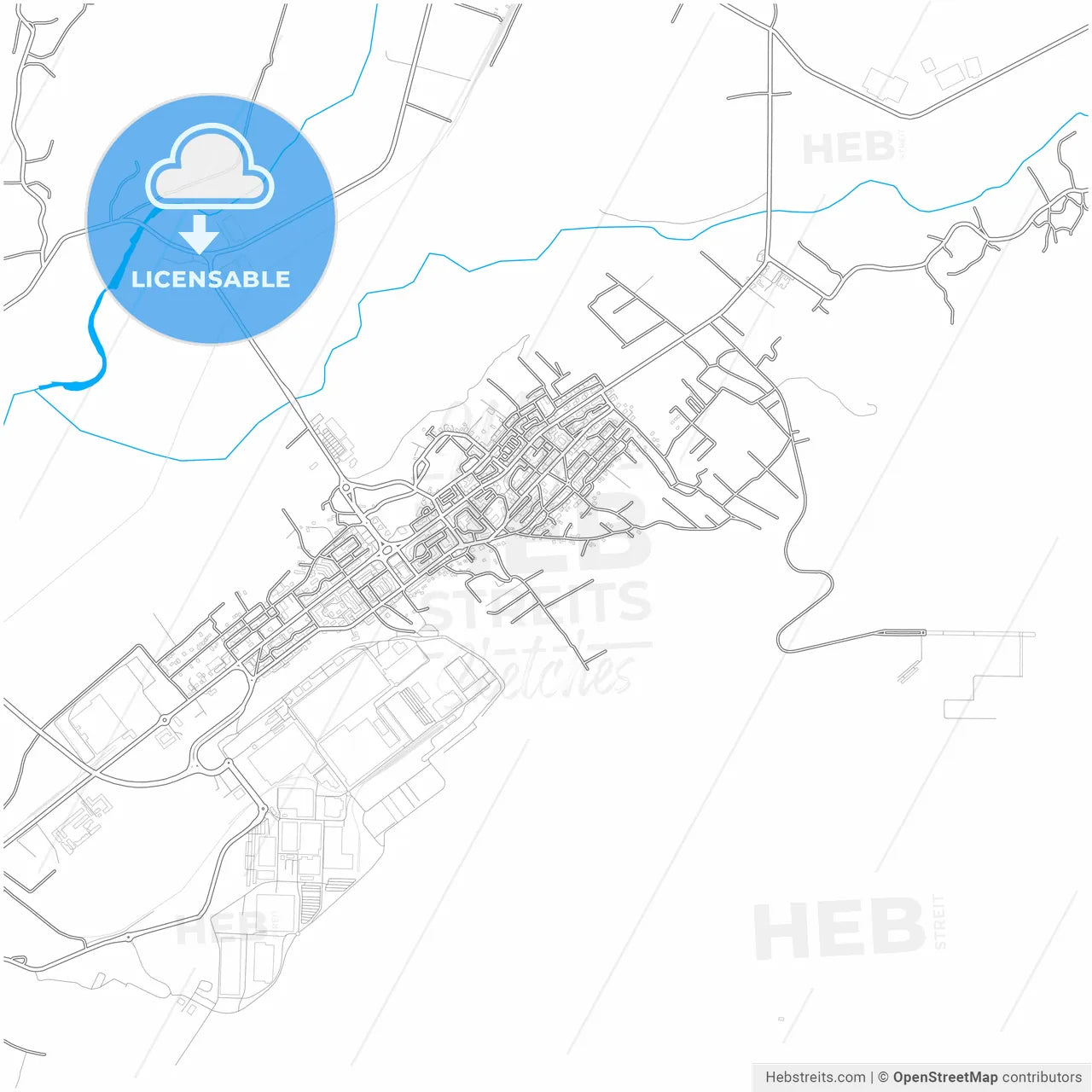 Mioveni, Argeș, Romania, city map with high resolution roads.