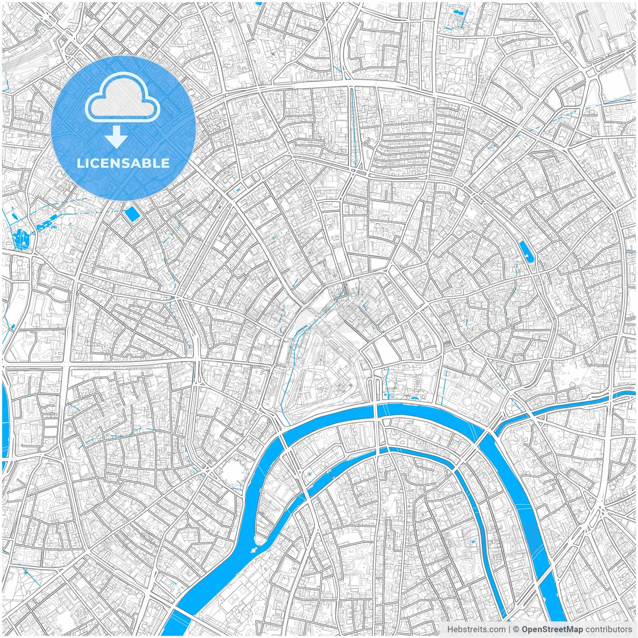 Moscow, Moscow , Russia, city map with high resolution roads.
