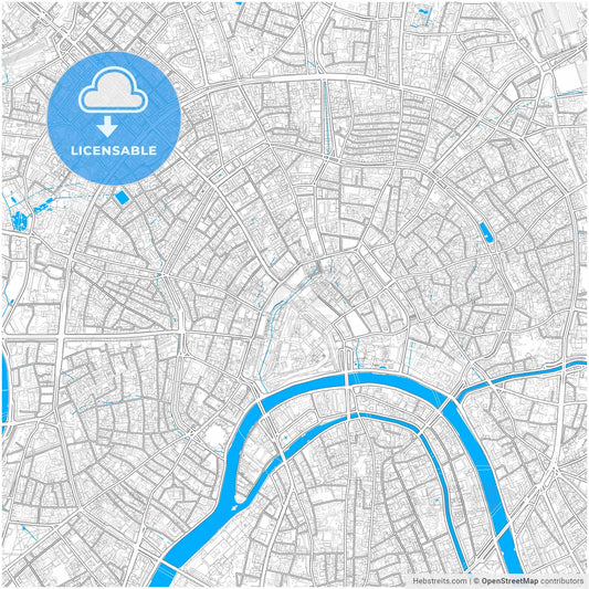 Moscow, Moscow , Russia, city map with high resolution roads.