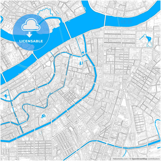 Saint Petersburg, Saint Petersburg , Russia, city map with high resolution roads.