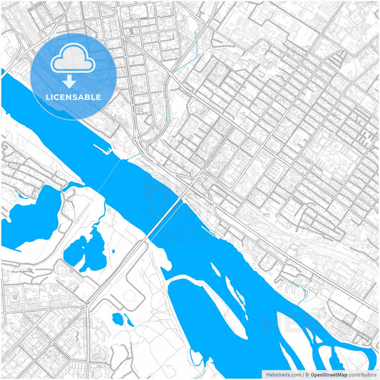 Novosibirsk, Novosibirsk Oblast, Russia, city map with high resolution roads.