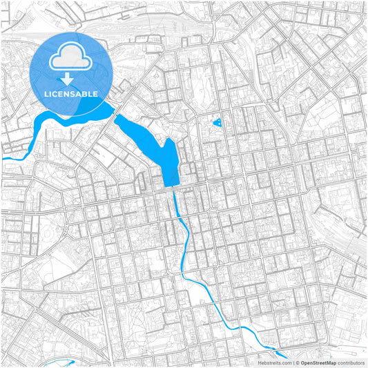 Yekaterinburg, Sverdlovsk Oblast, Russia, city map with high resolution roads.