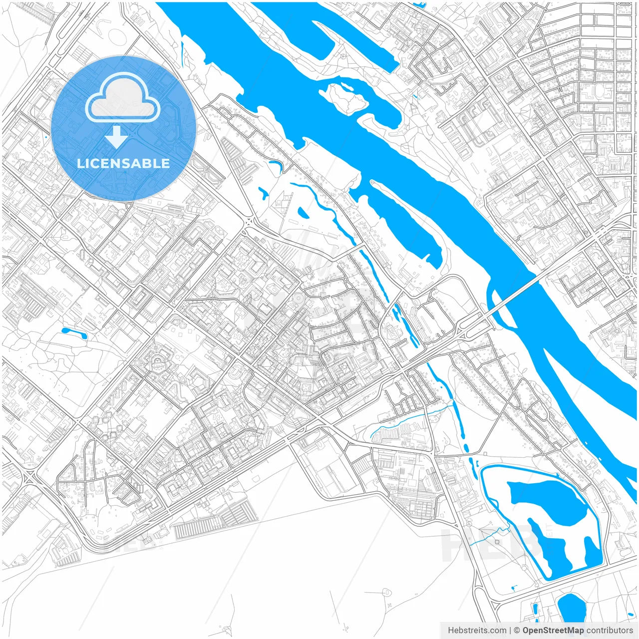 Omsk, Omsk Oblast, Russia, city map with high resolution roads.