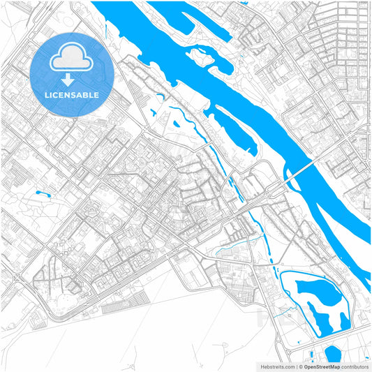 Omsk, Omsk Oblast, Russia, city map with high resolution roads.
