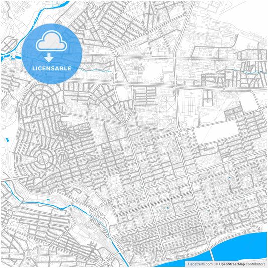 Rostov-on-Don, Rostov Oblast, Russia, city map with high resolution roads.