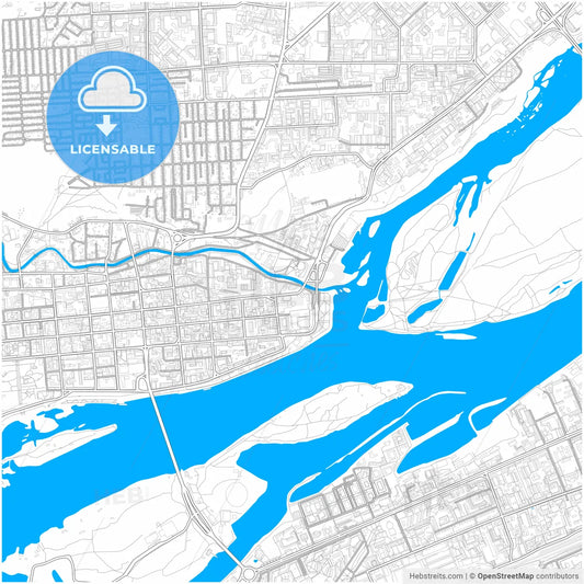 Krasnoyarsk, Krasnoyarsk Krai, Russia, city map with high resolution roads.