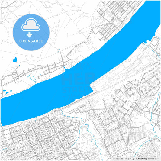 Perm, Perm Krai, Russia, city map with high resolution roads.