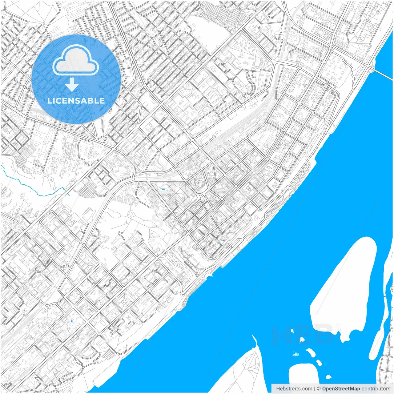 Volgograd, Volgograd Oblast, Russia, city map with high resolution roads.