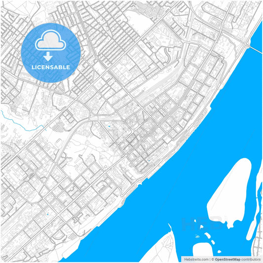 Volgograd, Volgograd Oblast, Russia, city map with high resolution roads.
