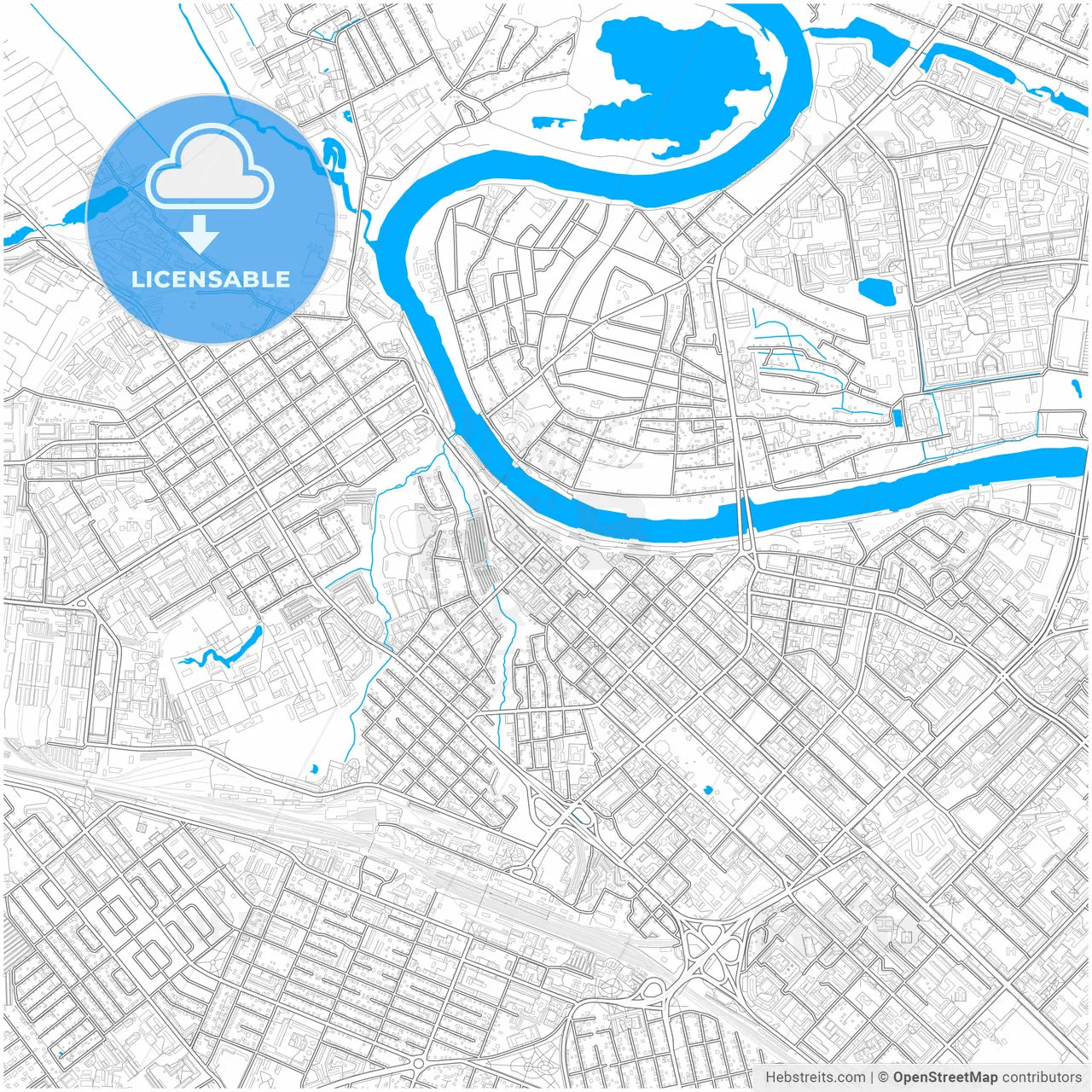 Tyumen, Tyumen Oblast, Russia, city map with high resolution roads.