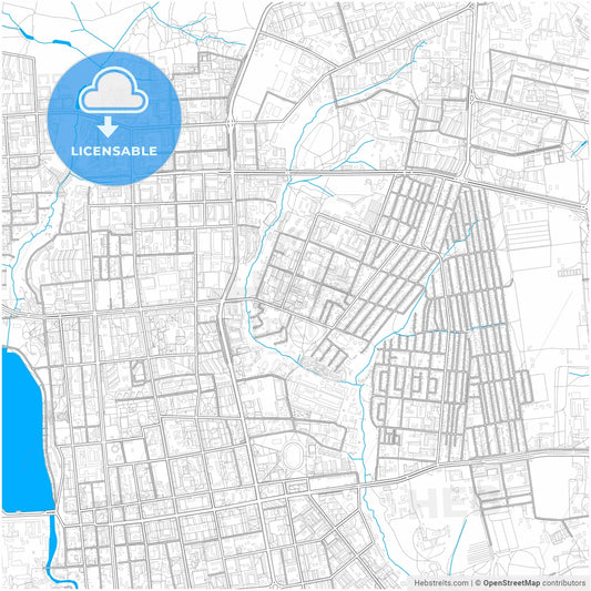Izhevsk, Udmurt Republic, Russia, city map with high resolution roads.