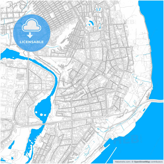 Ulyanovsk, Ulyanovsk Oblast, Russia, city map with high resolution roads.