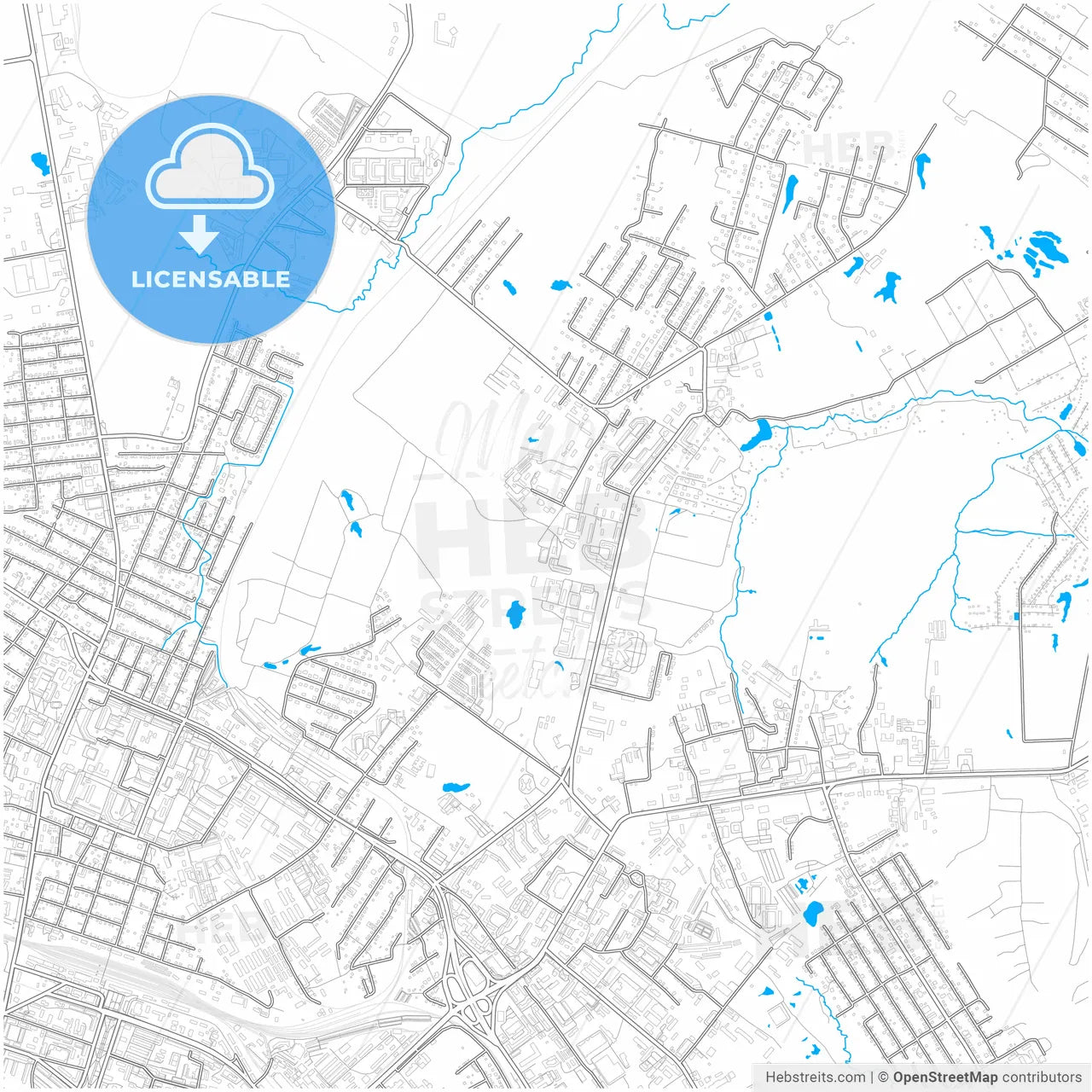 Khabarovsk, Khabarovsk Krai, Russia, city map with high resolution roads.