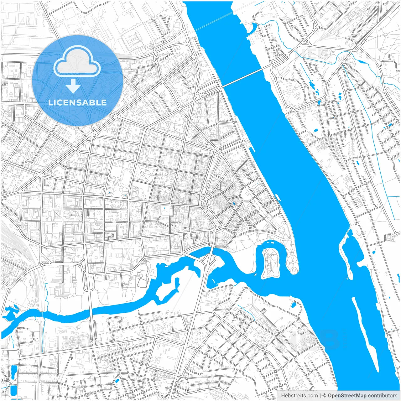 Yaroslavl, Yaroslavl Oblast, Russia, city map with high resolution roads.